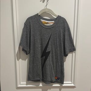 Aviator Nation Gray Short Sleeve Tee with Lightning Bolt